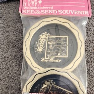 New Mexico vintage tin souvenir coasters
